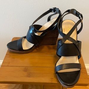 Cole Haan Wedge Sandals Black Size 8